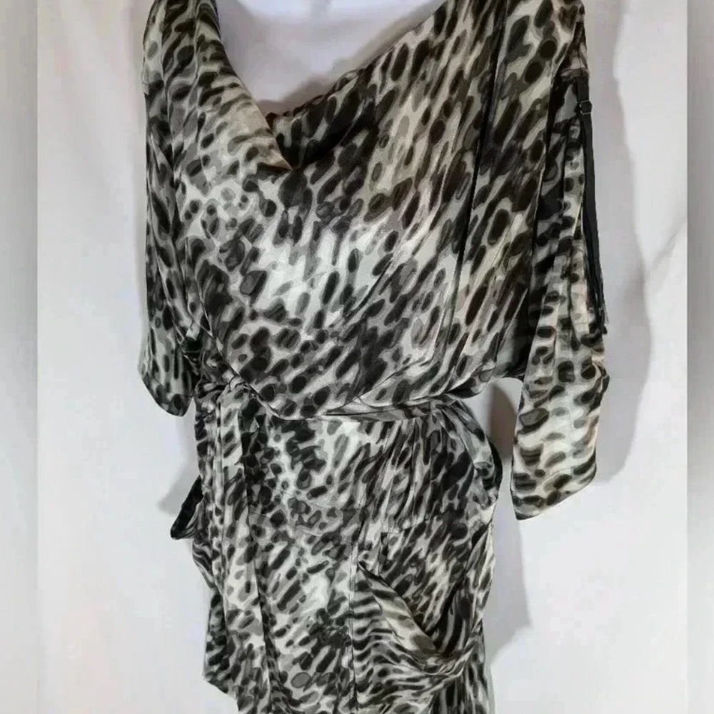 BCBGMaxAzria Black and White Animal Print Mini Dress